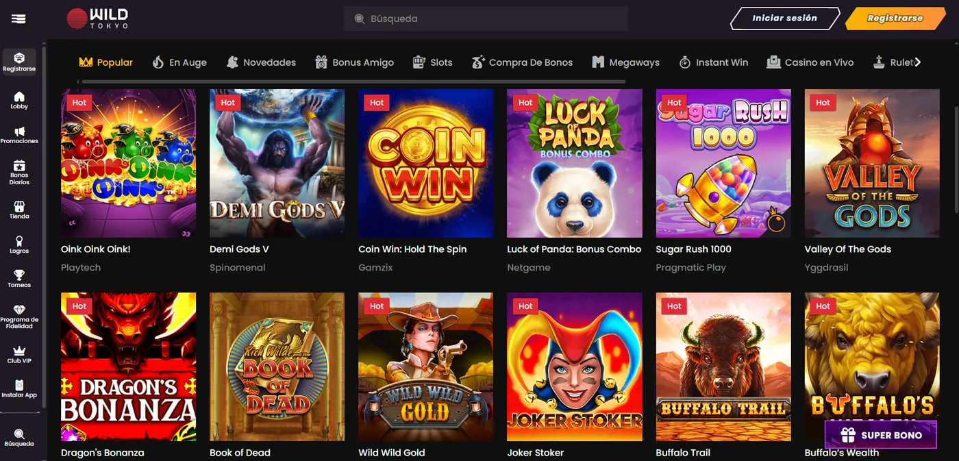 Juegos y proveedores en casinos sin licencia DGOJ